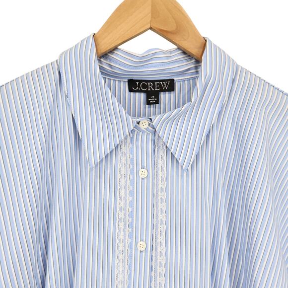 J. Crew Light Blue and White Striped Midi Shirt Dress - Picture 5 of 10